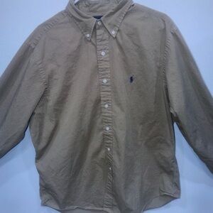 Men's Tan Button-Down Shirt